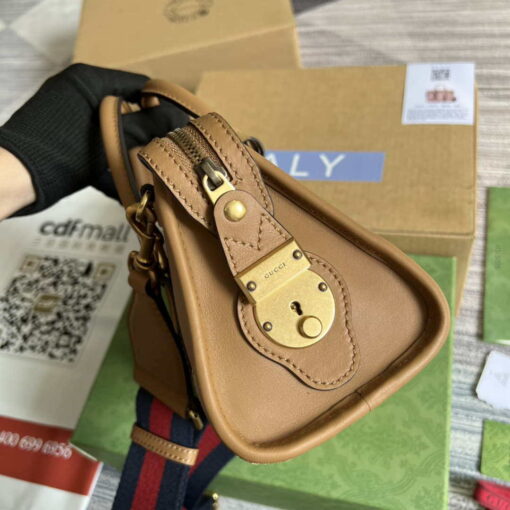 Replica Gucci 715771 Mini top handle bag with Double G Tan