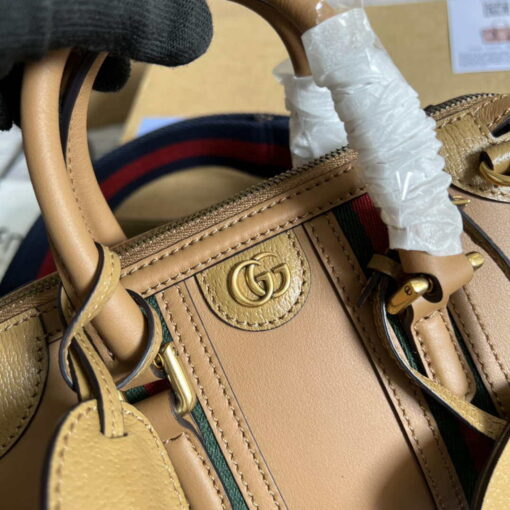 Replica Gucci 715771 Mini top handle bag with Double G Tan 3