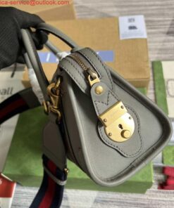 Replica Gucci 715771 Mini top handle bag with Double G Grey 2