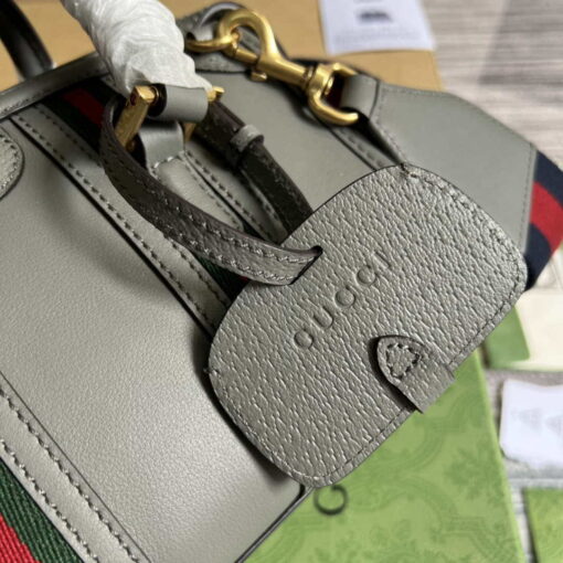 Replica Gucci 715771 Mini top handle bag with Double G Grey 6