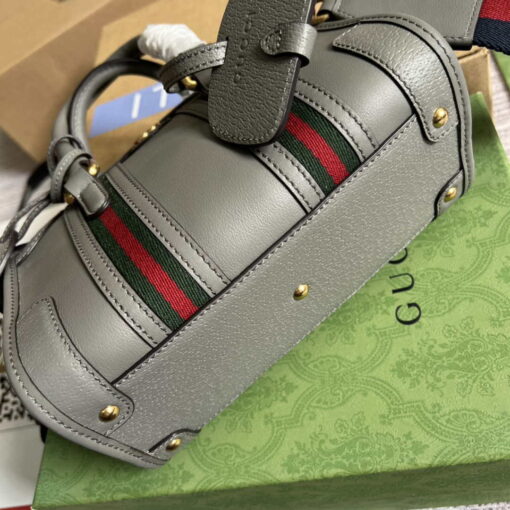 Replica Gucci 715771 Mini top handle bag with Double G Grey 7