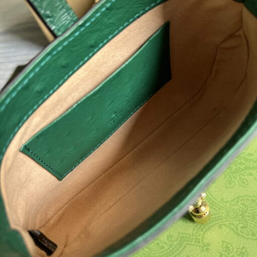 Replica Gucci 637091 Jackie 1961 Mini Ostrich skin Shoulder Bag Green 8