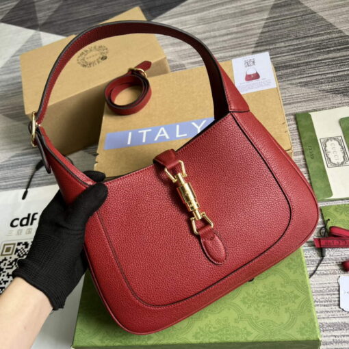 Replica Gucci 636709 Jackie 1961 Small Natural Grain Bag Red 3