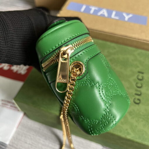 Replica Gucci 723770 GG Matelassé Top Handle Mini Bag Green 2