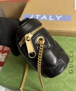 Replica Gucci 723770 GG Matelassé Top Handle Mini Bag Black 2