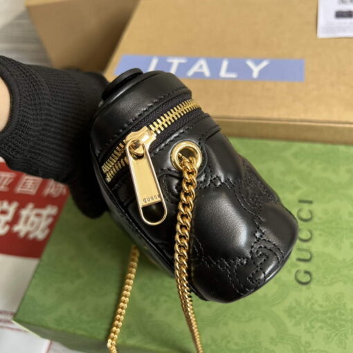 Replica Gucci 723770 GG Matelassé Top Handle Mini Bag Black 2