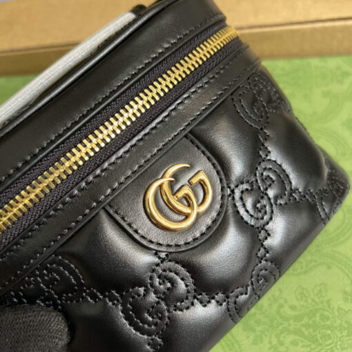 Replica Gucci 723770 GG Matelassé Top Handle Mini Bag Black 4