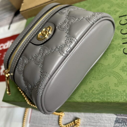 Replica Gucci 723770 GG Matelassé Top Handle Mini Bag Grey 6