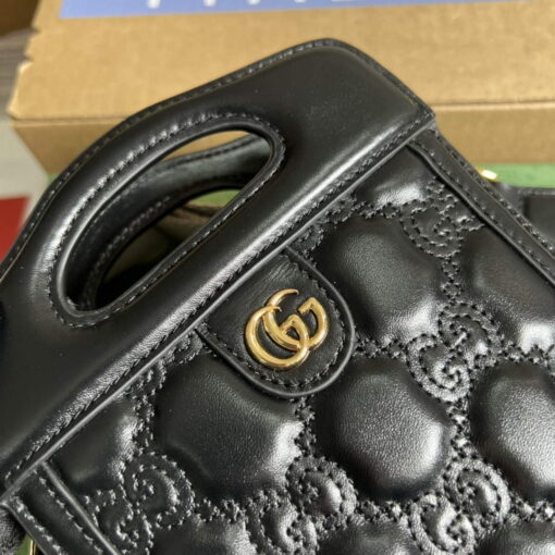 Replica Gucci 723776 GG Matelassé Top Handle Mini Bag Black 4