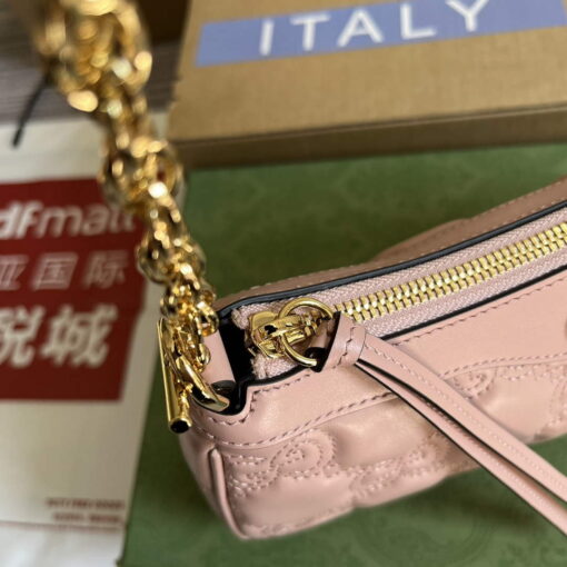 Replica Gucci 735049 GG Matelassé Handbag Pink 3