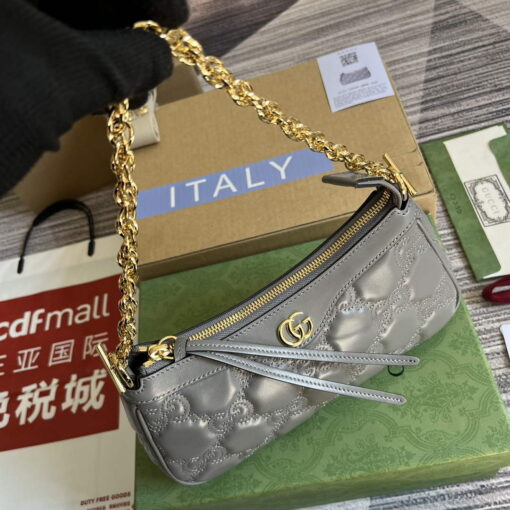 Replica Gucci 735049 GG Matelassé Handbag Grey 6