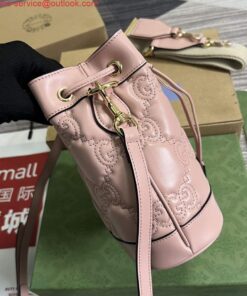 Replica Gucci 728231 GG Matelassé Bucket Bag Light Pink 2