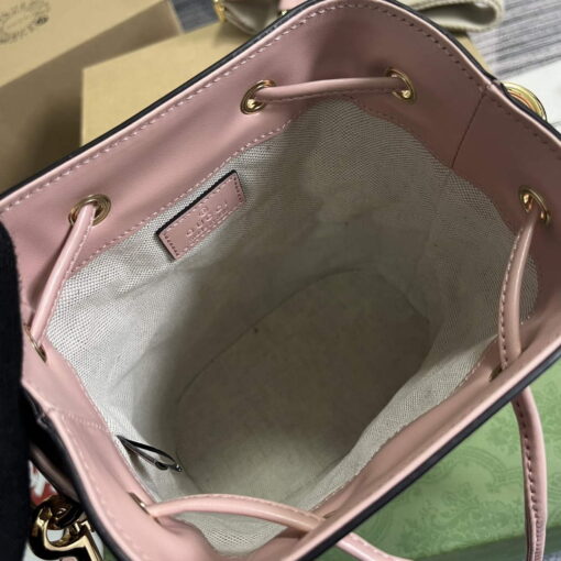 Replica Gucci 728231 GG Matelassé Bucket Bag Light Pink 7