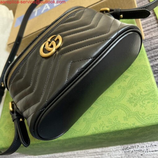 Replica Gucci 672253 GG Marmont Mini Bag Black 5