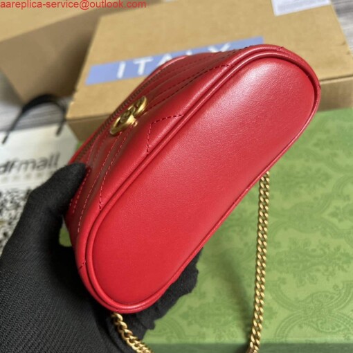 Replica Gucci 699515 GG Marmont Mini Top Handle Bag Red 5