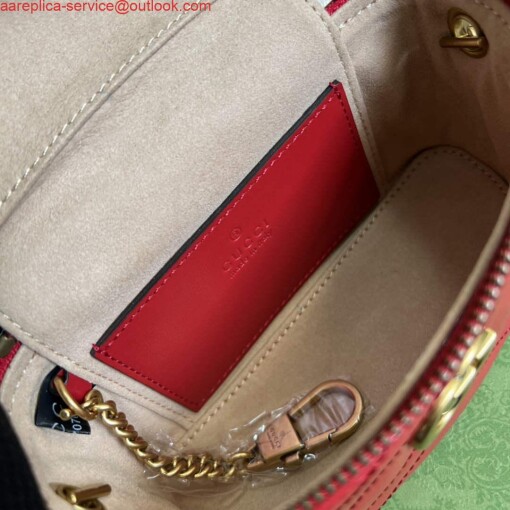 Replica Gucci 699515 GG Marmont Mini Top Handle Bag Red 7