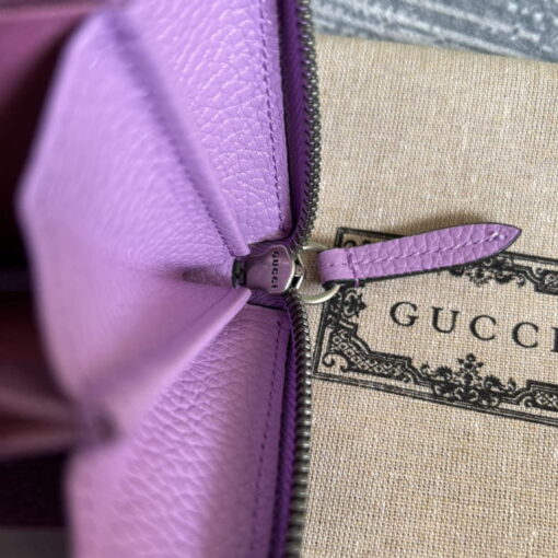 Replica Gucci 456117 GG Marmont Leather Zip Around Wallet Light purle 8