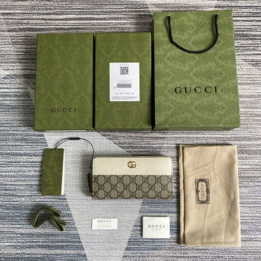 Replica Gucci 456117 GG Marmont Zip Around Wallet White 8