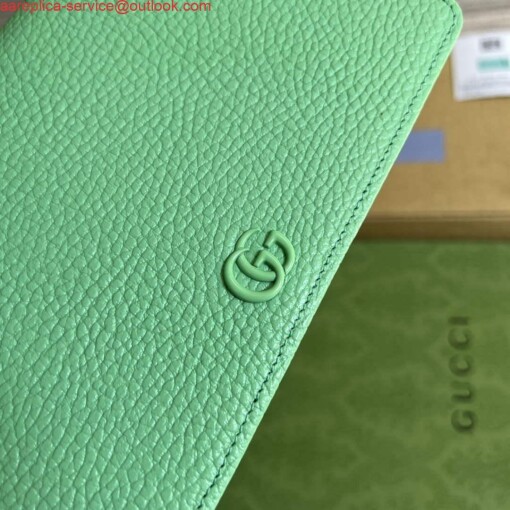 Replica Gucci 497985 GG Marmont Leather Mini Chain Bag Green 4