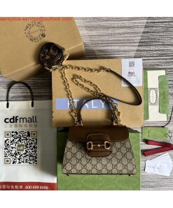 Replica Gucci 703848 Gucci Horsebit 1955 Mini Bag Beige brown