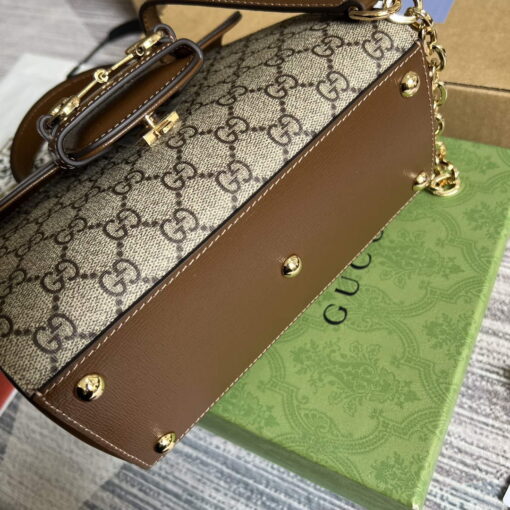 Replica Gucci 703848 Gucci Horsebit 1955 Mini Bag Beige brown 5