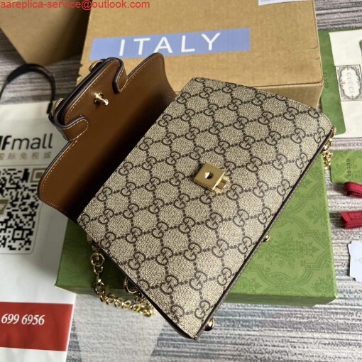 Replica Gucci 703848 Gucci Horsebit 1955 Mini Bag Beige brown 7