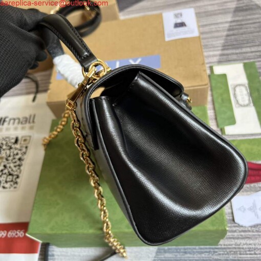 Replica Gucci 703848 Gucci Horsebit 1955 Mini Bag Black 3