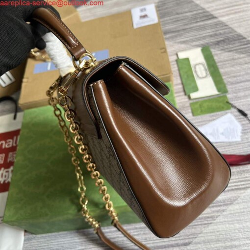 Replica Gucci 702049 Horsebit 1955 Medium Bag Beige Brown 2