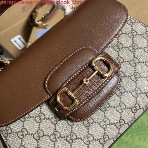 Replica Gucci 702049 Horsebit 1955 Medium Bag Beige Brown 4