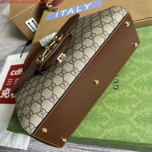 Replica Gucci 702049 Horsebit 1955 Medium Bag Beige Brown 5