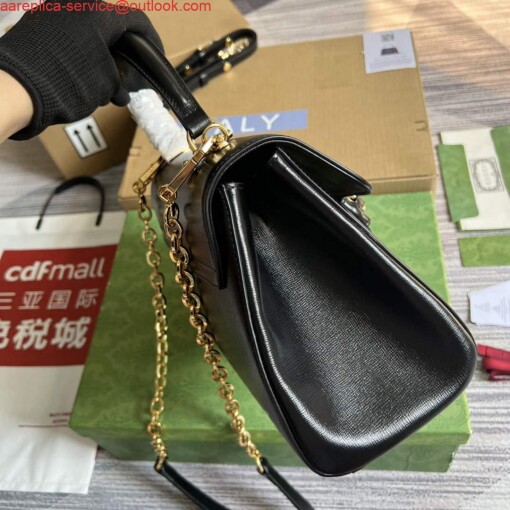 Replica Gucci 702049 Horsebit 1955 Medium Bag Black 2