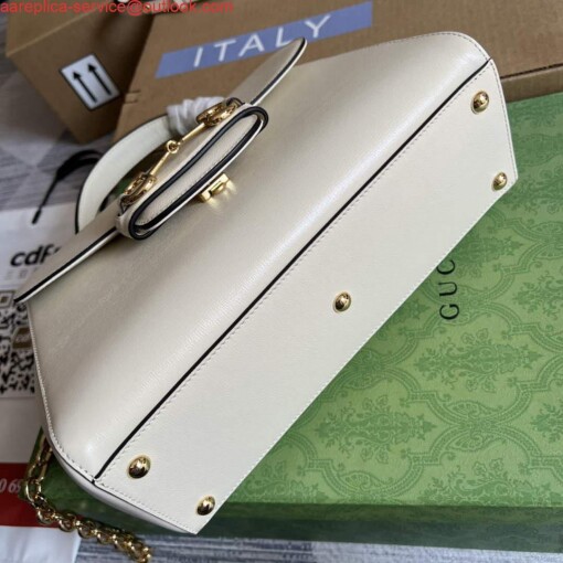 Replica Gucci 702049 Horsebit 1955 Medium Bag White 5