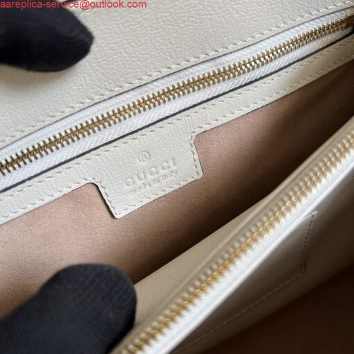 Replica Gucci 702049 Horsebit 1955 Medium Bag White 8