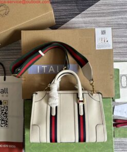 Replica Gucci 715772 Small top handle bag with Double G White