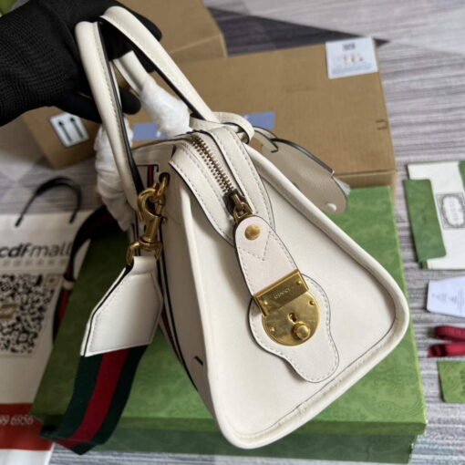 Replica Gucci 715772 Small top handle bag with Double G White 2