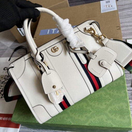 Replica Gucci 715772 Small top handle bag with Double G White 3