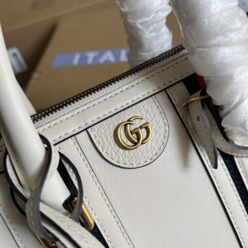 Replica Gucci 715772 Small top handle bag with Double G White 4