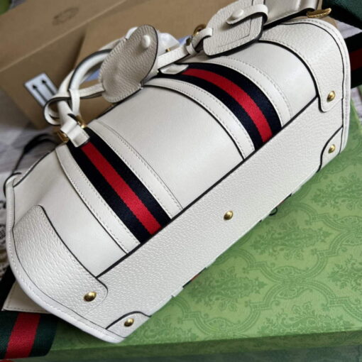 Replica Gucci 715772 Small top handle bag with Double G White 6