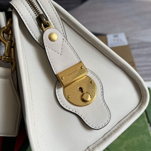 Replica Gucci 715772 Small top handle bag with Double G White 7