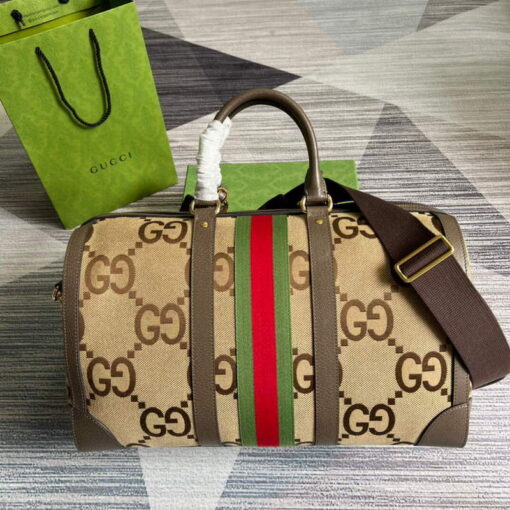 Replica Gucci 681295 Jumbo GG medium duffle bag Brown