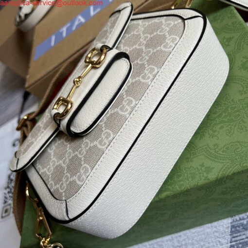 Replica Gucci 658574 Gucci Horsebit 1955 Mini Bag beige leather 5