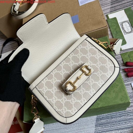 Replica Gucci 658574 Gucci Horsebit 1955 Mini Bag beige leather 6