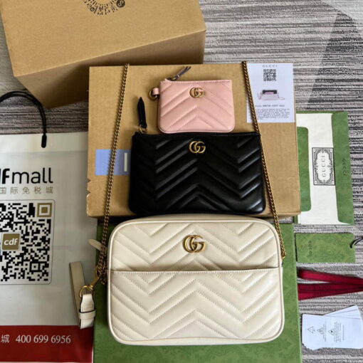 Replica Gucci 699758 Double G multi-use mini bag White 5