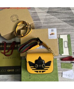 Replica Adidas x Gucci 658574 Horsebit 1955 mini bag Yellow and black leather