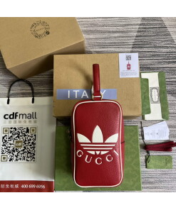 Replica Adidas x Gucci mini top handle bag 702387 Red leather