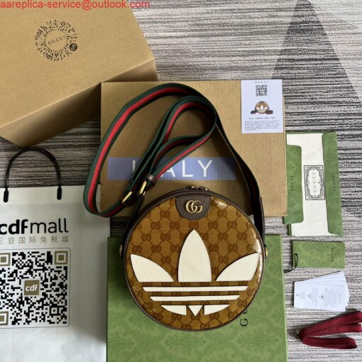 Replica Adidas x Gucci ‎702640 Ophidia small shoulder bag Beige and brown