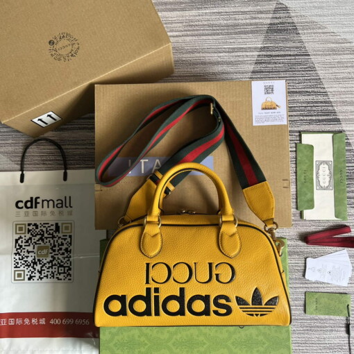 Replica Adidas x Gucci 702397 mini duffle bag yellow