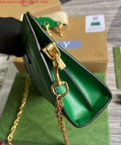 Replica Gucci 702200 GG matelassé leather shoulder bag Bright green 2