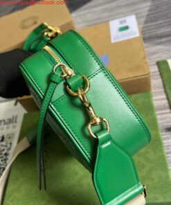 Replica Gucci 702234 GG Matelassé Leather Shoulder Handbag Bright green 2