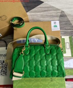 Replica Gucci 702242 GG matelassé leather shoulder bag Bright green